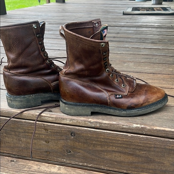 Men's Justin brown Leather Boots - Picture 5 of 5